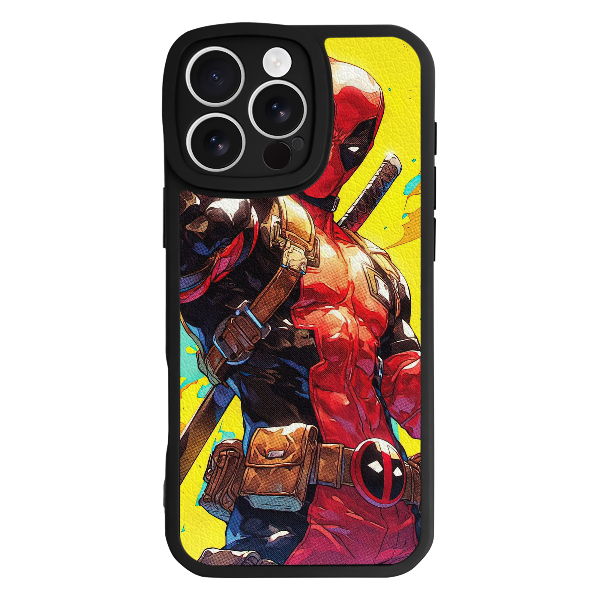 （画像用） Deadpool デッドプール 【iPhone 16シリーズ対応】シリコンスマホケース（レザー調） 材質：シリコン